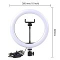 Makeup Ring Lights 10" Portable LED Selfie Lights (26cm) for Camera, Phone, TIK Tok, YouTube Video Shooting. Lightweight. For Video Making Selfie Ring Light Photography Dimmable Makeup 26cm Ring Light Video Live with Phone Holder USB Plug (NO STAND). 