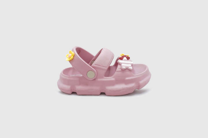 Deluxe Footwear round pink Stone Edge Sandals For Kids - SS26