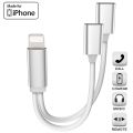 Apple iPhone Adapter Connector without Bluetooth Splitter Apple MFi Certified 2 in 1 Dual Lightning Headphone Jack Audio and Charge Adaptor. 