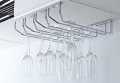 Wellmax Stainless Steel Hanging Glass Rack- BJ004- Chrome-Iron. 