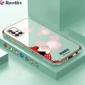 Jizetin (Free Lanyard) for Samsung Galaxy A51 Back Cover Bubble Mouse Luxury 6D Plating Case Side Pattern Soft Silicone Square Phone Cases. 