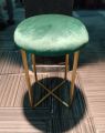 Velvet Cushion Stool X Base Designee For Home Dressing Stool Single Stool Ottoman Stool Fancy Golden Stool Bar Stool Wrought iron. 