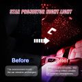 USB Car Roof Star Night Lights Projector, Sound Activated 3 Modes 2 in 1 Interior Car Roof Lights, Adjustable Romantic Portable Car LED Light Decorations for Car, Ceiling, Bedroom (Red/Purple). 