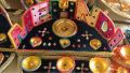Multicolour Beautiful Mehndi Tray With 10 Diya and 1 Mehndi Banner For Mehndi Rasam. 