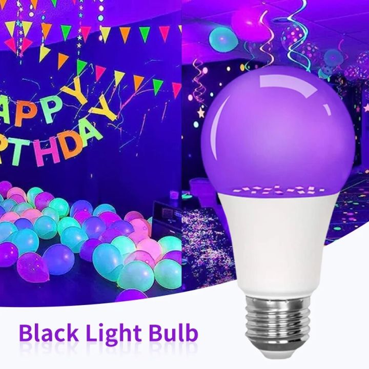 E27 LED Bulb UV Purple Black Light Bulbs 9W LED UV Lamp 395nm Ultraviolet Lights Blacklight For Fluorescent Glow Party 85-265V