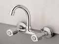 Wall Mounted Kitchen Sink Mixer Tap Cold hot Water pure brass. 