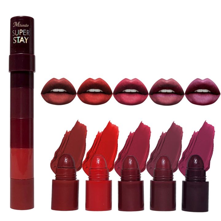 Beautious%205-in-1%20Matte%20Lipstick%20Set%20%E2%80%93%20Long-Lasting,%20Waterproof%20&%20Hydrating%20Mini%20Lipsticks%20for%20Women%20%7C%20Multi-Color%20Velvet%20Matte%20Lipstick%20Kit%20for%20Travel,%20Portable%20&%20Budget-Friendly%20Lip%20Makeup%20Set%20-%20Image%203