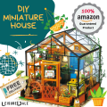 DIY Miniature Doll House Kit Robotimes Mini Size 3D Wooden Puzzle & Hobby Craft with LED Light Doll House For Girls & Boys Modern Dollhouse. 