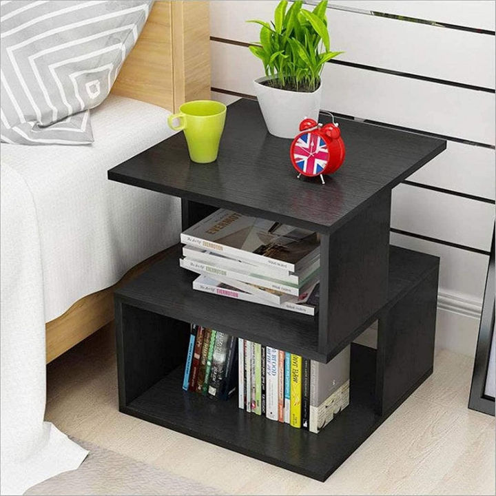Homebliss Decor Rectangle Hallow Design Night Stand Storage Bedside Table Sofa modern end side coffee table with storage shelf living room furniture (Customize)