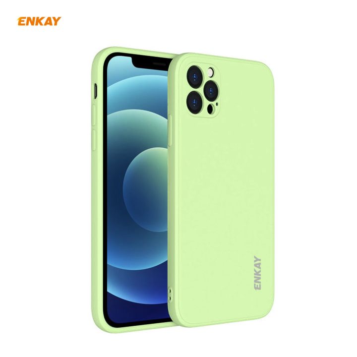 For iPhone 12 Pro Max Hat-Prince ENKAY ENK-PC070 Liquid Silicone Straight Edge Shockproof Protective Case