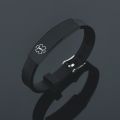 Black Stainless Steel Silicone Medical Alert Bracelet DIABETIC EPILEPSY SOS Bracelets Engraving Wristband For Men. 