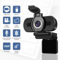 Dericam Webcam with Microphone, 1080P Webcam, Desktop Laptop Computer USB Web Camera with Privacy Cover and Tripod, Plug and Play for Video Streaming, Conference,Gaming, Online Classes (with Tripod). 