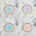 Paper Disc Wide Application Bronzing Flower Shape Paper Plates Decorations. 