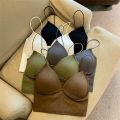 Spaghetti Strap Bodycon Sleeveless Women Tank Tops Built-in Cups Shelf Bra Camisole Tank Top Fashion Ladies Cotton Stretch Undershirts Daily Basic V-Neck Tops. 