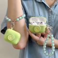 【Solo Yolo】Simple Green Smiley Silicone Case For Airpods Pro 2 1 Wireless Bluetooth Earphone Cases For Air pods 3 Fundas Candy Wrist chain. 