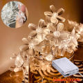 【AiBaby Store】(NEW)6m 40Lights Cherry Blossom Shaped LED Light String Warm Lights Home Party Lights. 
