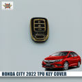 New Honda City 2022 TPU Key Cover Black-Gold. 