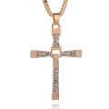 【Pocket king VOX 】Fast and Furious Vin Diesel Toretto's Cross Pendant Rhinestone Necklace  Fashion Jewelry 24". 