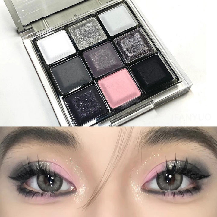 Smoky Eyes Eyeshadow Palette Black Dark Eye Makeup Palette Long Lasting Chocolate Glitter Eye Shadows Korean Party Stage Makeup
