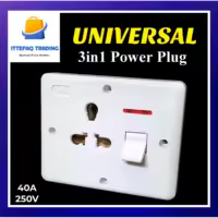 3in1 Universal 3Pin Power Plug Socket