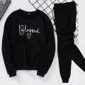 REVIBE - Black Blessed Printed Tracksuit For Girls & Womens. 