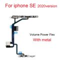 New Power Button On Off Flex Cable For iPhone 5 5S SE 2016 2020 Mute Volume Switch Connector Ribbon Parts. 