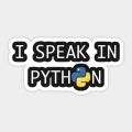 I Speak in Python Sticker - Programming Language Sticker- 3 x 2 inches- Aesthetic Art Stickers for mobile back, Laptop, dairy and for decorating your stuff and making them look more attractive. 