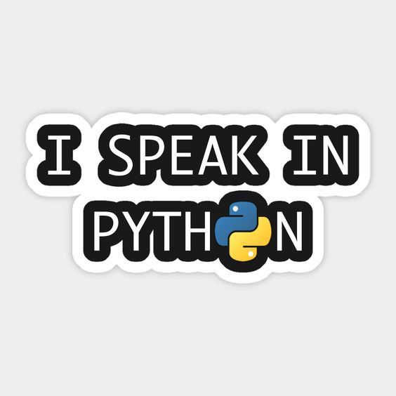 I Speak in Python Sticker - Programming Language Sticker- 3 x 2 inches- Aesthetic Art Stickers for mobile back, Laptop, dairy and for decorating your stuff and making them look more attractive