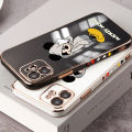 Hontinga for Tecno Camon 20 Back Cover With Free Strap Luxury 6D Plating Handsome Mouse Side Pattern Case Soft Silicone Square Mobile Cover. 