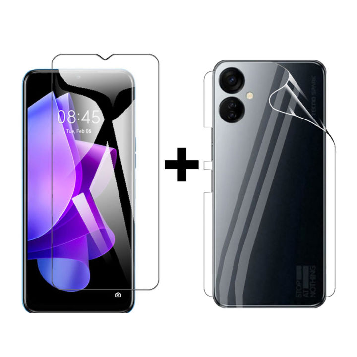 Tecno Spark 9T Tempered Glass Screen Protector And Back Jelly Protector