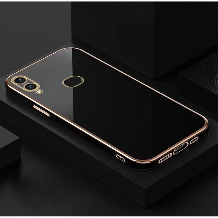 icasecover for Samsung Galaxy A10s Back Cover Luxury 6D Plating Frame Shiny Bling Phone Pounch Soft Silicone Square Phone Case