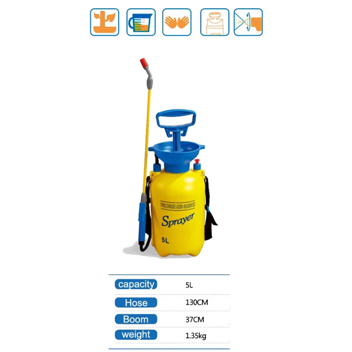 Pressure Sprayer - High Grade Plastic Pressure Spray Bottle with Shoulder Strap 5 Litres garden tools By AWCTraders