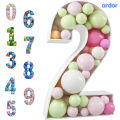 DIY Mosaic Balloon Frame Marquee Light Up Numbers 0-9 Pre-Cut 3ft Tall Large Foam Board Sign Cut-out for Boy Girl Birthday Backdrop Anniversary Decoration. 