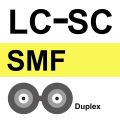 LC UPC to SC UPC Patch Cord-Single Mode-Duplex-Optical fiber Cable. 