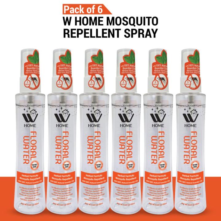 (Pack of 6) WBM Mosquito Repellent Spray - 100ml | Natural Essential Oil Insect & Bug Repellent Spray