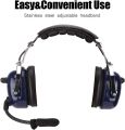 Aviation Headset, Pilot Headset, General 3.5mm Dual Plug Noise Cancelling Headset Blue. 