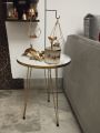 1 Pcs / 2 pcs /Set of 3 Round Coffee Table HIGH Gloss Nesting End Tables - Round Wood Stacking Coffee Side Accent Tables with Metal Legs for Living Room, Home Office, Nightstands for Bedroom, Sturdy Easy Assembly - 3 Piece Modern Nesting Table Living Room. 
