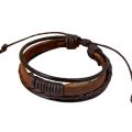 Unisex Vintage Retro Multilayer Braided Faux Leather Wristband Bracelet Bangle. 