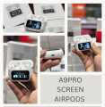 A9 PRO TOUCH SCREEN ANC WIRELESS HEADSET TWS NOISE CANCELLING EARBUD BLUETOOTH HEADPHONE. 