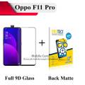 Oppo F11 Pro Full 9D Edge to Edge(Full Glue) Tempered Glass Screen Protector + Back Matte Protector Soft Skin Sheet Soft Film Protection For F11 Pro. 