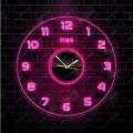 Acrylic Modern Light Wall Clock, Neon Light Wall Clock, Night Wall Clock. 