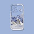 Aesthetic Snow Mountain Transparent Phone Case For iPhone 14 13 12 11 X XR XS 7 8 Pro Max Luxury Soft Silicone Shockproof Cover. 