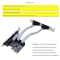 1 Piece 25Mbps PCIE Serial Port Expansion Card 4 Port Expansion Card Riser Card AX99100 Chip PCIE to Serial Port RS232 Interface. 