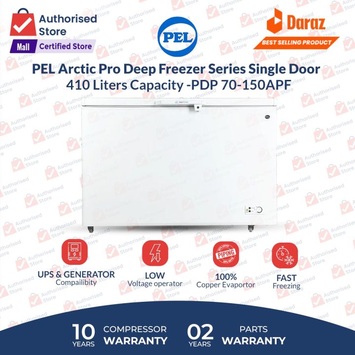 PEL Arctic Pro Deep Freezer Series - Single Door -410 Liters Capacity -PDF70-150-(100% Copper)- 2 Years Warranty