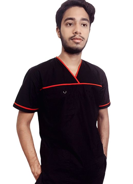 doctors%20outfit%20OT%20uniform%20kit%20outfit%20for%20nursing%20staff%20cross%20neck%20black%20-%20Image%202