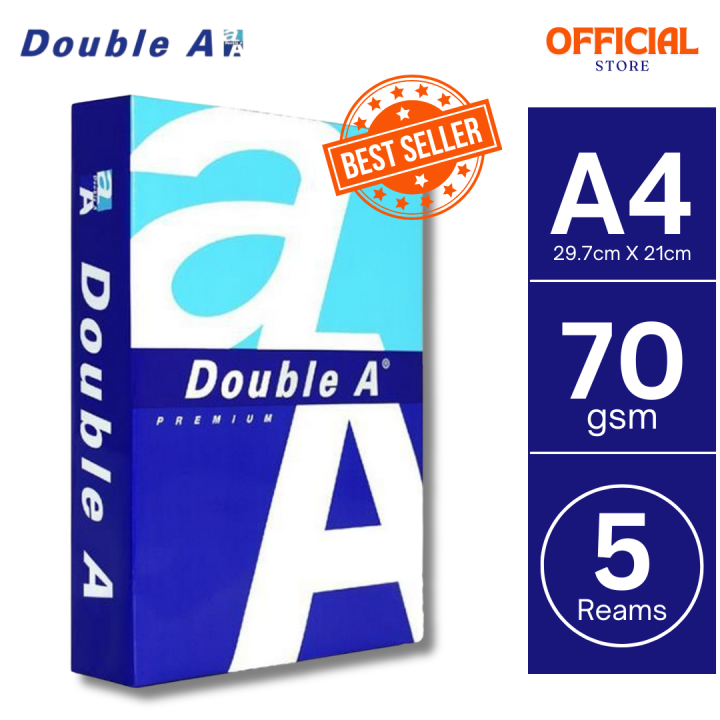 Double A - A4 Size Paper 70g - 5 Reams
