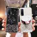For VIVO Y20 Shiny Ring Case Glitter Soft Transparent Makeup Mirror Cases for VIVO Y20 Back Cover Stars Moon Girls. 
