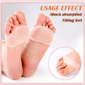 1 Pair (2PCS) Silicone gel Tip Toe Anti Heel Half Breathable Foot Protector Super Soft Shoes With Toe Tip Protection Ballet Dance Shoes Men Woman Non-Slip Silicone Sock (Human Skin Color). 