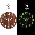 Night Light Wall Clock, Big size Glow in The Dark Wooden Wall Clock, Luminous Wall Clock for Bedroom, Living Room, Kitchen- Best for Dark. 