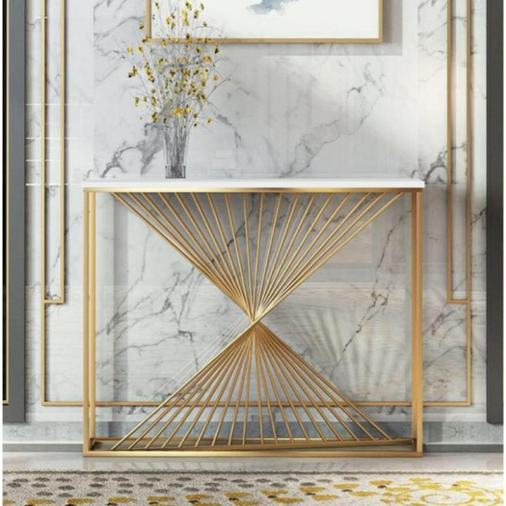 Console Table Rectangle Stone Sofa Table Modern Porch Table Rectangular Italian Minimalist Nordic Slate Narrow Shelf Strip Case Decoration Home Gold 31"L x 12"W x 31"H